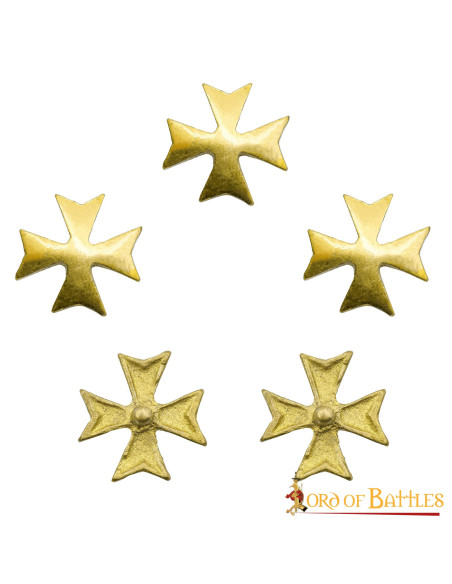 Jeu de 5 Croix Templières en laiton...