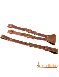 Baudrier pour épée composé de 3 ceintures en cuir