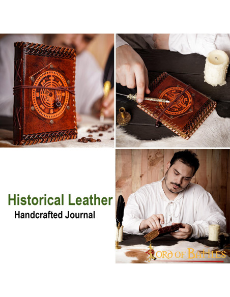 Carnet de boussole de navigateur en cuir