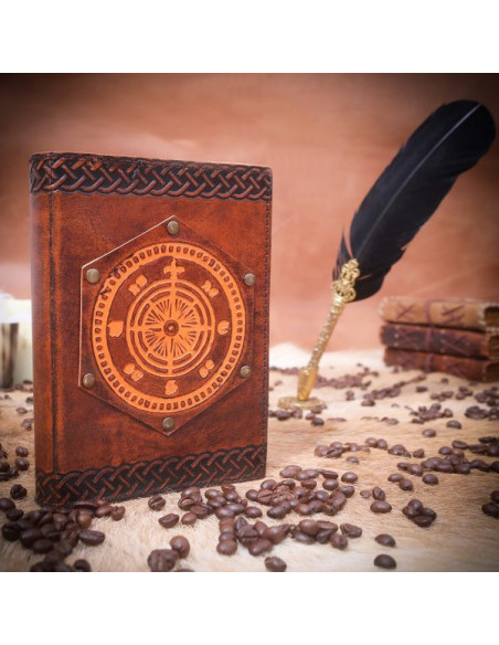 Journal de bord Fleur de Lys, cuir