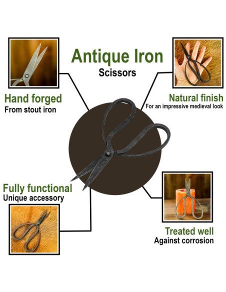 Ciseaux forgés à la main en fer antique