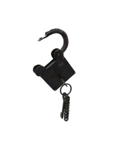 Cadenas médiéval carré à clés, fer forgé 2