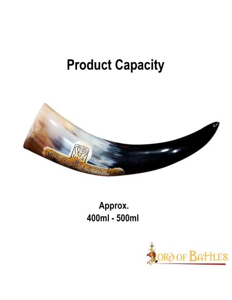 Corne viking avec croix gravée,...