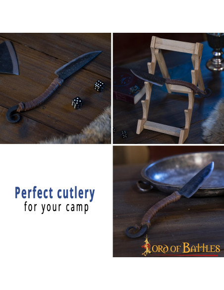 Couteau médiéval fonctionnel forgé