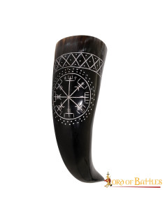 Corne Vegvisir Viking en Cuir de Boeuf 2