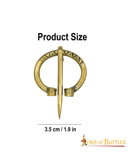 Broche viking en laiton, 3,5 cm.