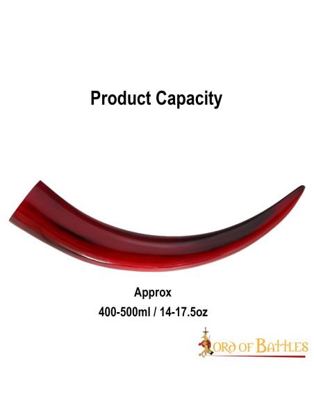 Corne rouge à boire dans la corne de...