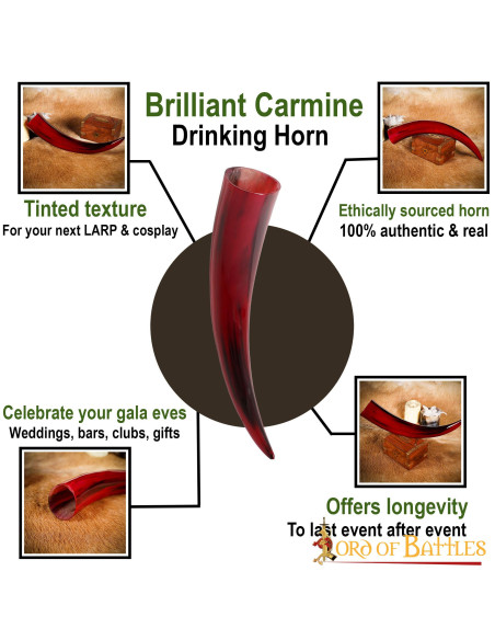 Corne rouge à boire dans la corne de...