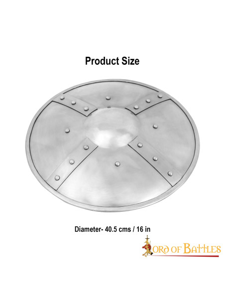 Bouclier médiéval rond, XVe siècle...