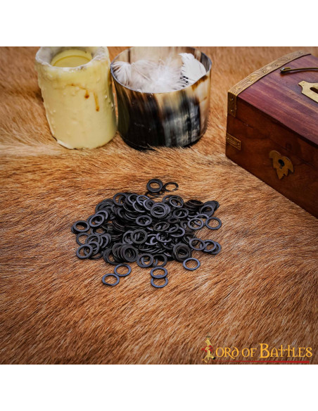 Anneaux plats en acier noir massif, 9 mm