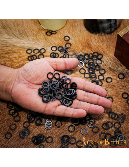 Anneaux plats en acier noir massif, 9 mm