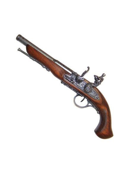 Pistolet à silex, XVIIIe siècle. (gaucher)