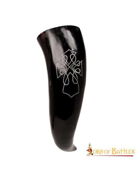 Corne de boeuf à boire avec motif...