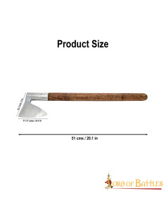 Hache de guerre XIVe siècle avec tête en acier 2