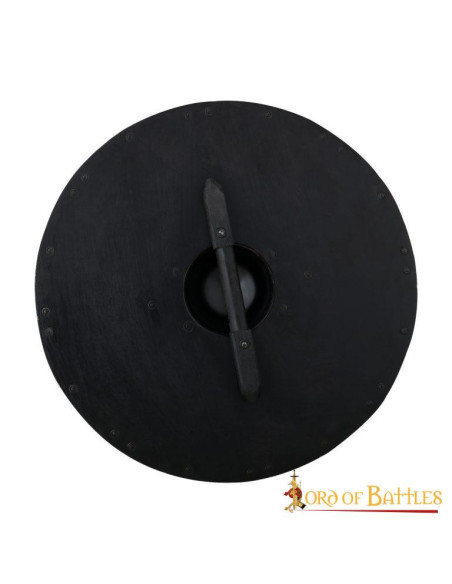 Bouclier de combat en bois rouge viking
