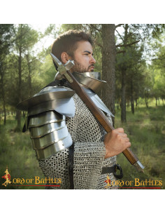 Épaulières de chevalier médiéval avec brise-lame
