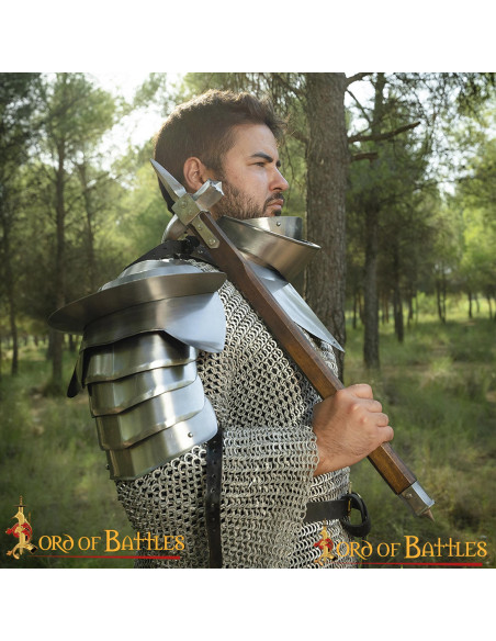 Épaulières de chevalier médiéval avec...