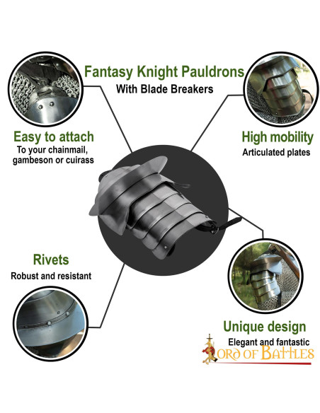Épaulières de chevalier médiéval avec...