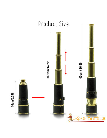 Longue-vue pirate avec étui en cuir