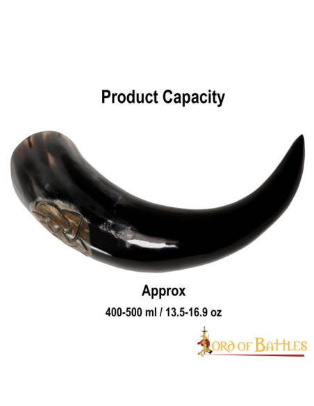 Corne à boire avec nœuds celtiques...