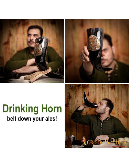 Corne à boire avec nœuds celtiques...