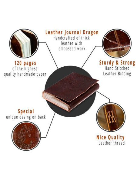 Carnet de notes Le Dragon, en cuir