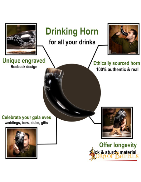 Corne viking chevreuil en corne de...