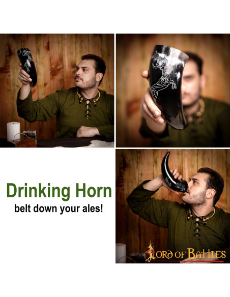 Corne viking chevreuil en corne de...