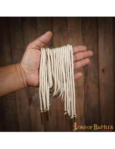 Lot de 5 aiglets crème avec cordons