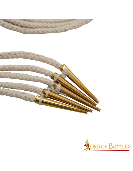 Lot de 5 aiglets crème avec cordons