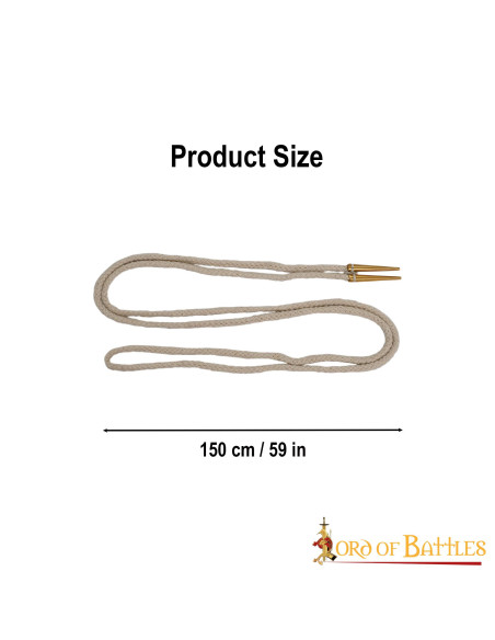 Lot de 5 aiglets crème avec cordons