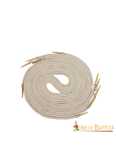 Lot de 5 aiglets crème avec cordons