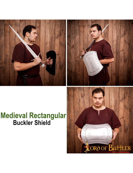 Bouclier médiéval rectangulaire en...