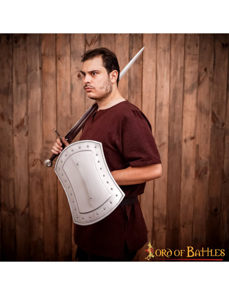 Bouclier médiéval rectangulaire en...