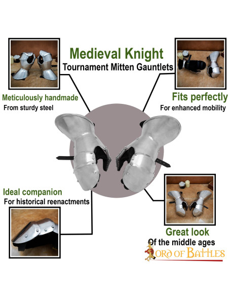 Gantelets milanais médiévaux de type...