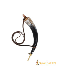 Boîte à poudre de corne de boeuf