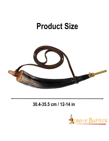 Boîte à poudre de corne de boeuf