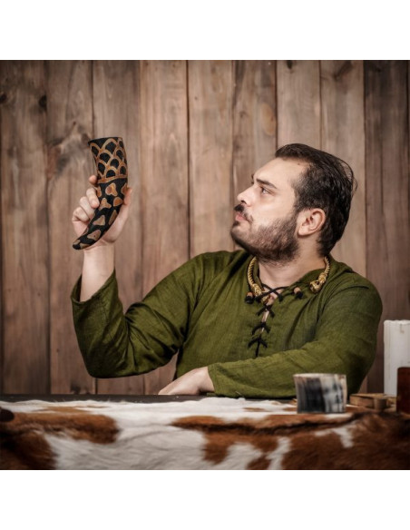 Corne à boire Viking avec motif...