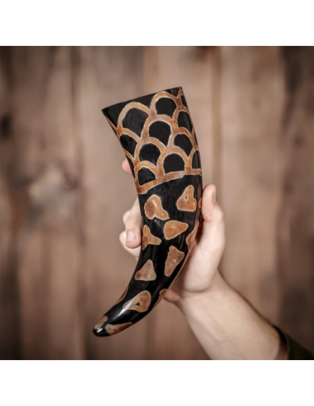 Corne à boire Viking avec motif...