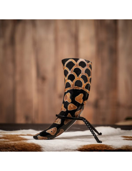 Corne à boire Viking avec motif...