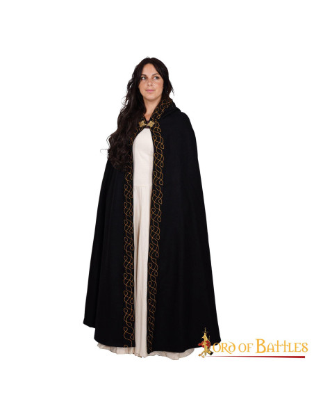 Cape elfique en laine avec capuche et...