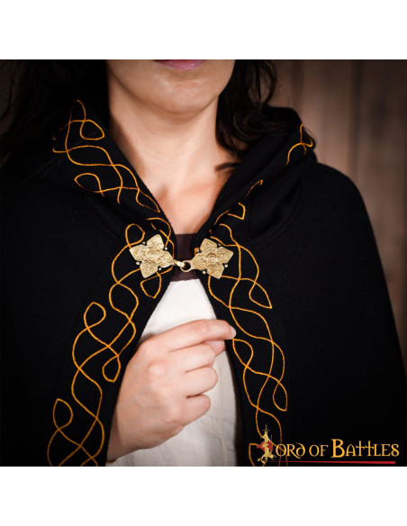 Cape elfique en laine avec capuche et...