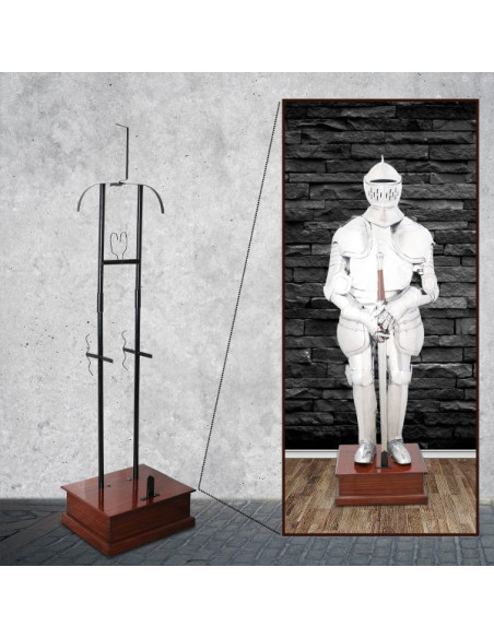 Support métallique avec socle en bois...