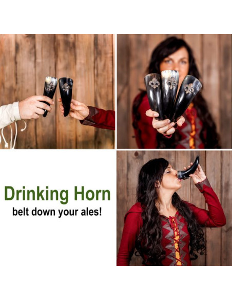 Ensemble de 3 cornes à boire Viking...