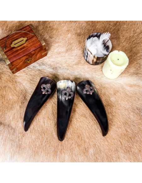 Ensemble de 3 cornes à boire Viking...