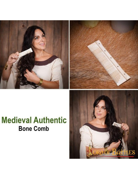 Peigne médiéval en os véritable