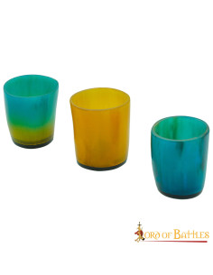 Ensemble de 3 verres à shot en corne de boeuf colorée