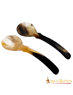 Ensemble de 2 cuillères en corne véritable de style viking