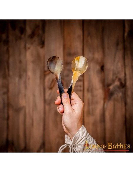 Ensemble de 2 cuillères en corne...