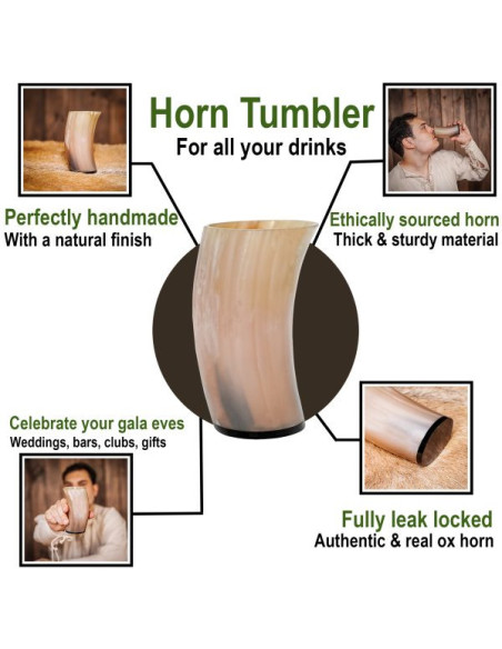 Chope viking en corne de boeuf pour...